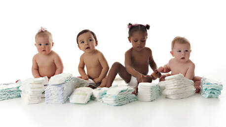 Babies with diapers